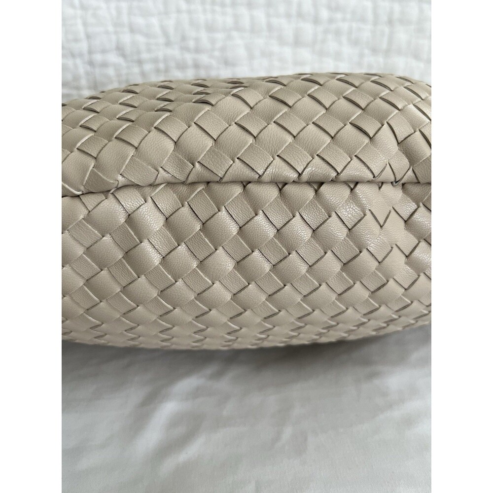 Anthropologie Melie Bianco Woven Brigitte Satchel Bag Cream EUC - Picture 5 of 10